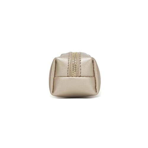 Faux Leather Color Pencil Case Multifuncional and Simple with Zipper for School (Pearl White Tea) - color: Pearl White Tea/FL