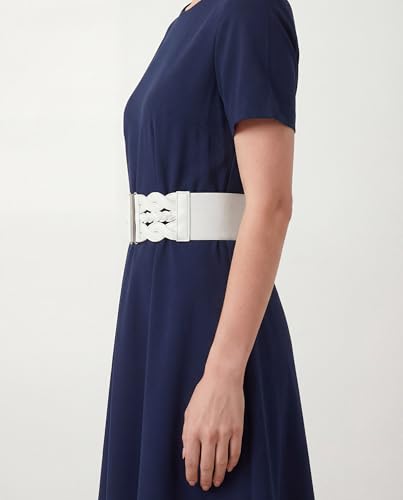 BlackButterfly Retro Braided Buckle Belt - color: White, size: Large