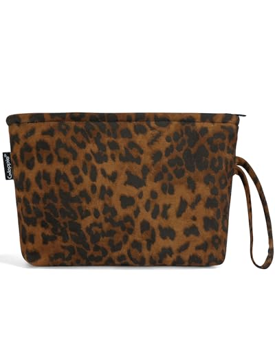 Gloppie Leopard Small Makeup Bag for Purse Wristlet Cosmetic Bag for Women - color: Leopard