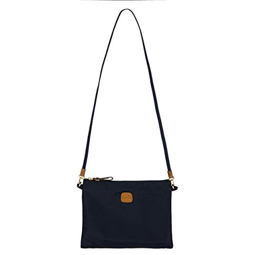Bric’s X-Bag/X-Travel 2.0 Overnight Weekender Duffel, Water-Resistant Folding Carry-On with Leather Trim, Removable Shoulder Strap and Pass-Through Sleeve - Mini Bag Included – 22 Inch, Navy - color: Navy, size: 22 Inch