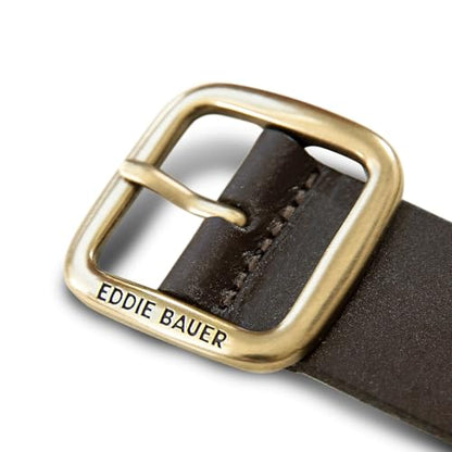 Eddie Bauer Women's Casual Leather Belts with Durable Metal Buckle - color: Center Bar - Brown, size: Small