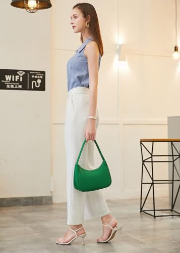 CYHTWSDJ Shoulder Bags for Women, Cute Hobo Tote Handbag Mini Clutch Purse with Zipper Closure - color: Green Gp