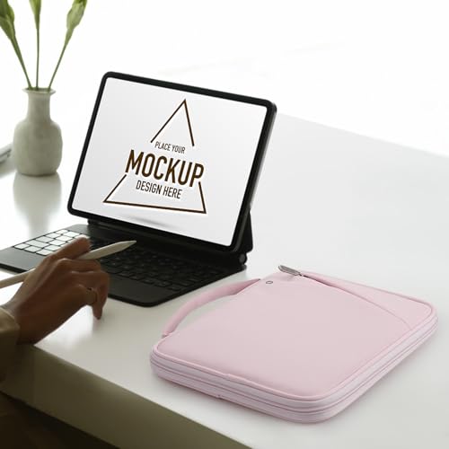 MoKo 7-8 Inch Tablet Sleeve Carrying Case Padded Protective Bag with Handle | Tablet Carrying Case Fits iPad Mini A17 Pro/6th 8.3-inch and iPad Mini 5/4/3/2th 7.9-inch, Pink - color: Pink, size: 7-8 Inch
