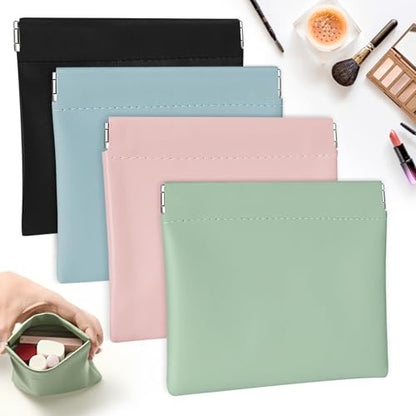 4Pcs Mini Cosmetic Bags Coin Purse Pocket Storage Pouch for Women
