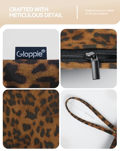 Gloppie Leopard Small Makeup Bag for Purse Wristlet Cosmetic Bag for Women - color: Leopard