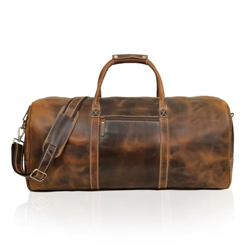 Leather Travel Duffel Bags for Men and Women Full Grain Leather Overnight Weekend Leather Bags Sports Gym Duffle