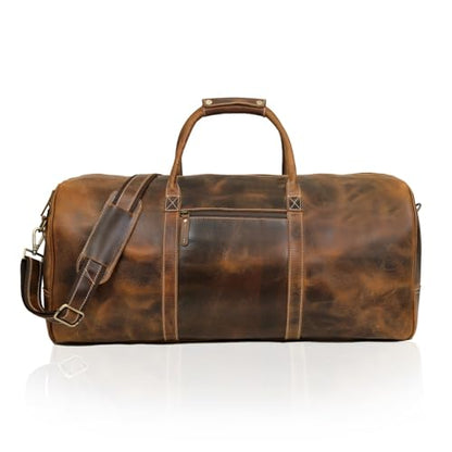 Leather Travel Duffel Bags for Men and Women Full Grain Leather Overnight Weekend Leather Bags Sports Gym Duffle