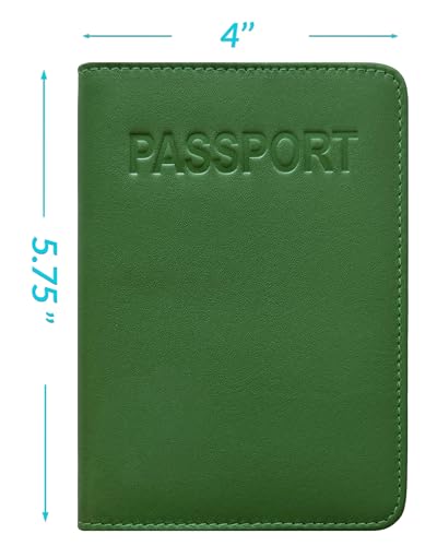 Emerald Green Genuine Leather RFID Passport Cover - color: Emerald Green