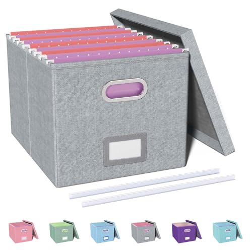 File Organizer, File Box, File Cabinet for Letter File Folder Storage, Hanging File Organizer for Office/Decor/Home,Document Organizer, 1 Pack,Gray-Box Only - color: Gray, size: 1 pack