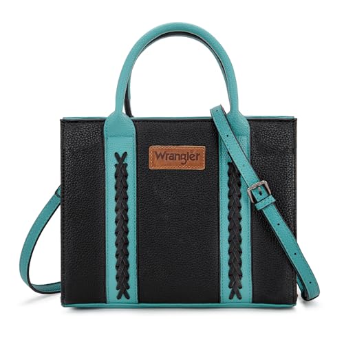 Wrangler Tote Bags for Women Top-handle Handbags and Purse for Women with Adjustable Strap - color: B-black