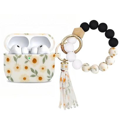 AirPods Pro 3 Case (2025), Shockproof Soft Silicone Case Cover Compatible with Apple Airpods Pro3 Case, Cute Skin Cover with Bracelet Lanyard and Keychain for Men and Women (Small Flowers) - color: Small Flowers