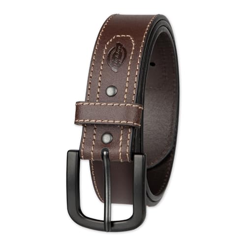 Dickies mens Industrial Strength Leather Belt – Workwear, Durable, Reinforced, Heavyweight - color: Brown Heavy Stitch, size: Large (38-40)