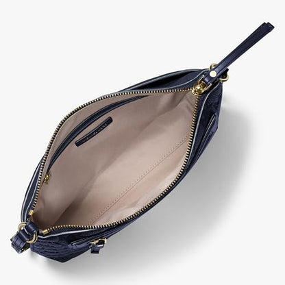 Michael Kors Women's Jet Set Travel Large Top-Zip Crossbody - color: Gold-tone Hardware/Leather/Dress Blues