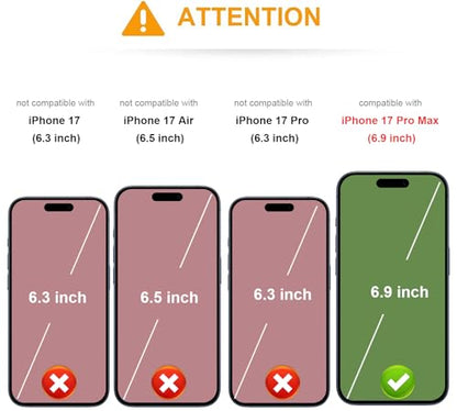 KIHUWEY for iPhone 17 Pro Max Wallet Case Card Holder Kickstand, Lichee Red | Credit Card Slots, PU Leather, Magnetic Clasp, Flip Heavy Duty Protection Cover for Men - color: Lichee Red