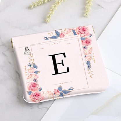2Pcs Initial Letter PU Leather Small Squeeze Coin Purse Pouch Mini coin Bag Unique And Cute Wallet Cosmetic Bags For Women Girls Men Change Bag Letter E - color: Letter E