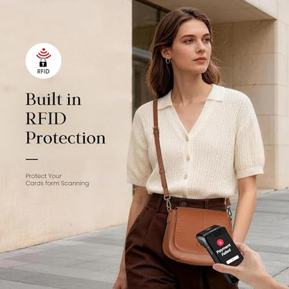 befen Leather Crossbody Bags for Women Genuine Leather Purse with RFID Card Slots Trendy Saddle Bag Womens Handbag - color: Brown
