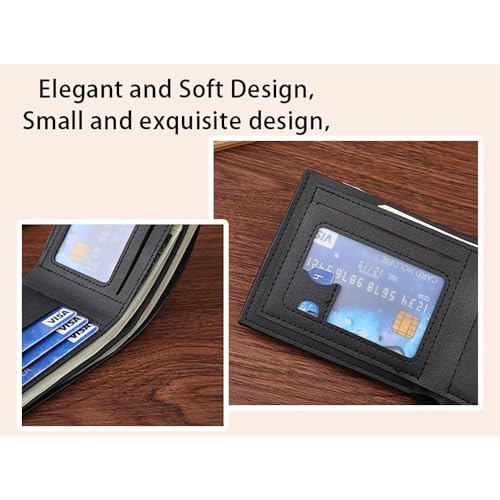 Slim Wallet for Men with Money Clip, Minimalist Wallet with Zipper, Bifold Mens Wallets with Credit Card Holder, PU Leather Men's Wallet with Coin Purse, Carteras Para Hombres (Black 6) - color: Black 6