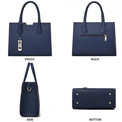 CHICAROUSAL Crossbody Purses and Handbags for Women PU Leather Tote Shoulder Bags Top Handle Satchel - color: Liz Navy Blue