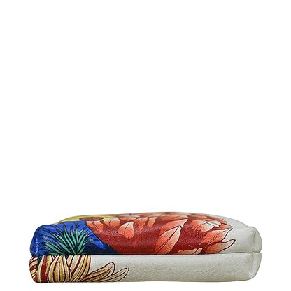 Anna by Anuschka Women's Hand Painted Leather Coin Pouch Purse - color: Floral Melody