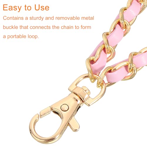 uxcell Leather Wristlet Strap, 7" Hand Wrist Lanyard Leather Wristlet Strap Replacement Wrist Strap for Clutch Wallet Keychain Bags DIY, Gold+Pink - color: Gold + Pink, size: 8"