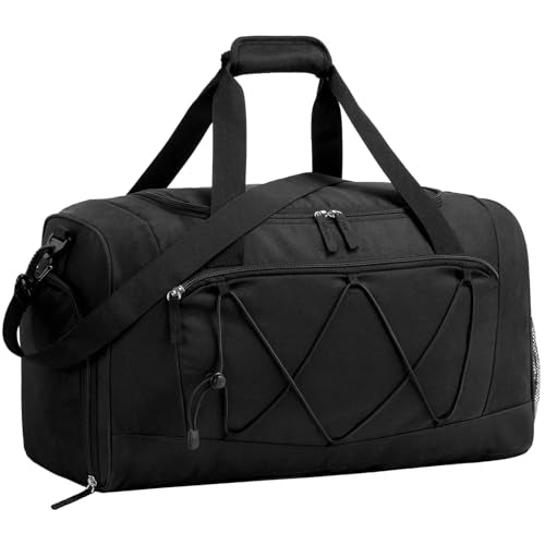 Vorspack 21 Inches Structured Gym Bag with Shoe Compartment, Black - color: Black, size: 21 Inches