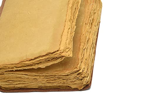 Leather Journal Writing Notebook - Antique Handmade Leather Bound journal with deckle edge paper For Men And Women Diary Large 7.5" X 5.5" Inches, Gift For Art Sketchbook, Travel Diary And Notebooks To Write In (7.5" X 5.5") (11.50" X 8.25") - size: 11.50