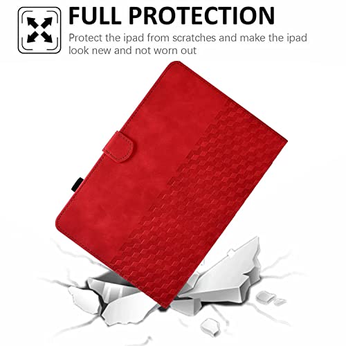Fancity Case for iPad (A16) 11th 10th Generation 11/10.9 Inch, 2025 2022 | Premium Suede Leather Protective Case with Kickstand Pencil Holder, Magnetic Cover and Smart Auto Wake/Sleep, Red - color: Suede Red