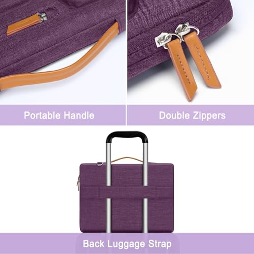 MOSISO 360 Protective Laptop Shoulder Bag, 13-13.3 inch Computer Bags | Compatible with MacBook Pro 14, HP, Dell, Lenovo, Asus, Side Open Messenger Bag with 4 Zipper Pockets&Handle, Argyle Purple - color: Argyle Purple, size: 13.3 inch