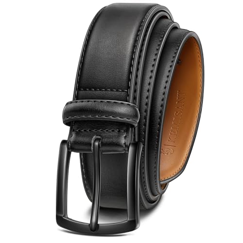 Men Leather Grommet Belt True to Size 1 3/8" Gift Boxed | 7 Eyelets Single Prong | Lightweight | Versatile For Golf Jeans Dress Casual - color: Black4144, size: 42"-44"Waist Adjustable