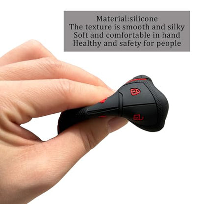 TANDRIVE 4-Button Key Fob Cover for 2023-2025 2026 Chevy Colorado Equinox Silverado GMC Canyon Sierra 2025 Honda Prologue, Silicone, 2-Pack, Red Button, Black - size: Black and Black with Red Buttons