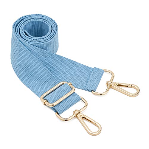 DEVPSISR Wide Shoulder Purse Strap Replacement Adjustable Belt Canvas Bag Crossbody Handbag - color: Light Blue