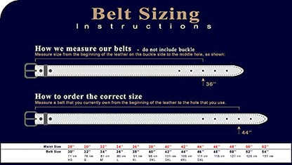 Men's Full Grain Genuine Leather One Piece Casual Dress Belt or Punk Star/Studded Jean Belt, 1-1/8"(30mm) wide - color: Black-black, size: 42