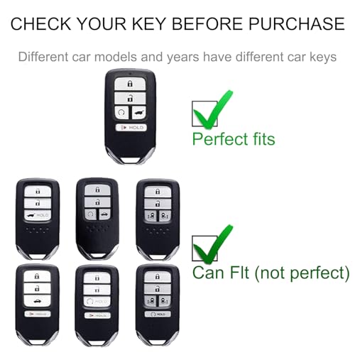 for Honda Key Fob Cover with Leather Lanyard, Car Key Fob Case Compatible with Honda Accord Civic CRV Odyssey Pilot Smart Key Protector Holder - style: For Honda a Button