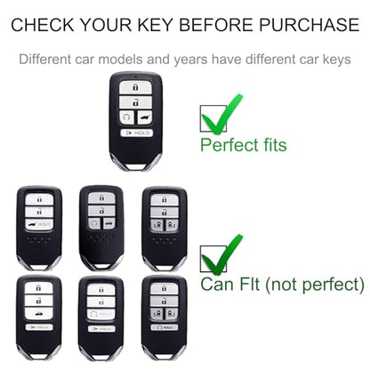 for Honda Key Fob Cover with Leather Lanyard, Car Key Fob Case Compatible with Honda Accord Civic CRV Odyssey Pilot Smart Key Protector Holder - style: For Honda a Button