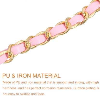 uxcell Leather Wristlet Strap, 7" Hand Wrist Lanyard Leather Wristlet Strap Replacement Wrist Strap for Clutch Wallet Keychain Bags DIY, Gold+Pink - color: Gold + Pink, size: 8"