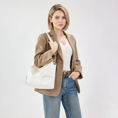 Montana West Hobo Bags for Women Top Handle Satchel Shoulder Purse Bucket Handbag - color: Special-white