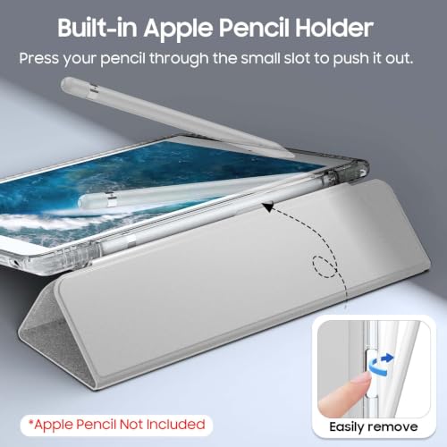 Fintie Glittering Case for iPad 9th / 8th / 7th Generation 10.2 Inch | Sparkly Shockproof Cover with Shiny Clear Back Shell, Viewing & Typing Angles, Pencil Holder, Auto Wake/Sleep, Silver - color: Silver