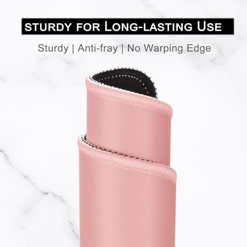 Hsurbtra Pink Mouse Pad, Premium-Textured Square Mousepad 10.2 x 8.3 Inch, Stitched Edge Anti-Slip Waterproof Rubber Pretty Cute Computer Mat for Office Gaming Laptop Women Kids - color: Pink, size: Square Mousepad (10.2" x 8.3")