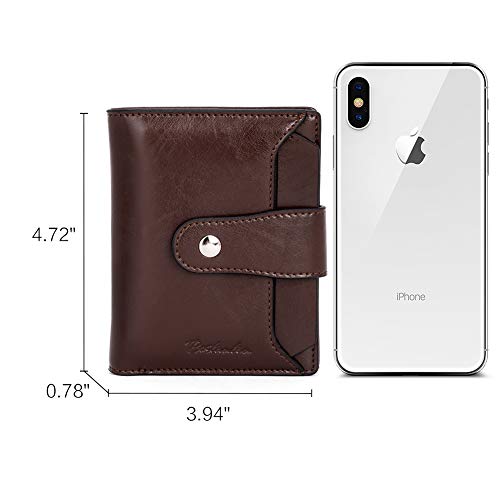BOSTANTEN Leather Womens Wallet Small RFID Blocking Credit Card Holder | Removable ID Window, Zipper Coin Pocket, Bifold, Minimalist, Fits Small Purses, Daily Use, Ladies Gifts, Coffee - color: 3-coffee