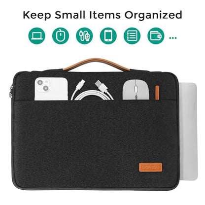 DOMISO 360° Protective Laptop Sleeve Laptop Case 15.6 inch | Compatible with HP Pavilion/Envy x360,Dell,ASUS VivoBook/ZenBook,HP Lenovo Samsung MSI Acer Notebook Computer Case,Black - color: Black, size: 15.6"
