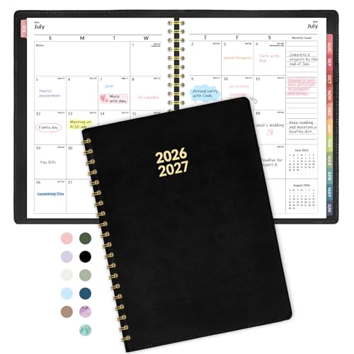 Forvencer Planner 2026-2027, Academic Planner Weekly & Monthly,Soft Cover - color: black, size: 6.3"x8.4" (Jul 2026-Jun 2027)