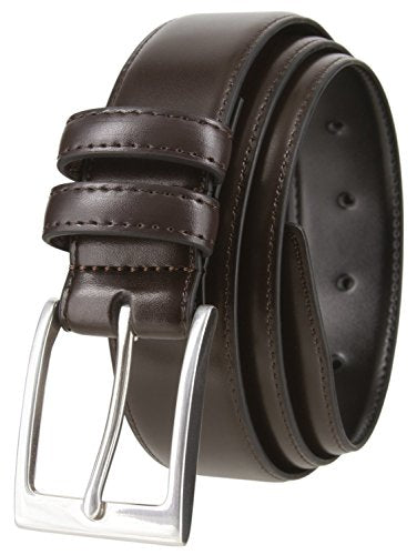 Men's Belt Classic Genuine Leather Smooth Dress Belt 1-3/8"(35mm) Wide - color: Brown, size: 34