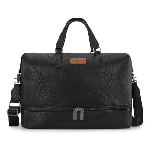Wrangler Travel Duffel Bag Carry On Overnight Bag with Shoe Compartment Weekender Bag for Women WG253-5110BK - color: L-Black