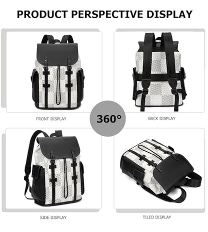 Luxury Anti Theft Laptop Backpack for Men, Waterproof Travel Bag | Laptop-ready business layout, anti-theft design and waterproof claim support office commute, travel and campus use - color: B-white