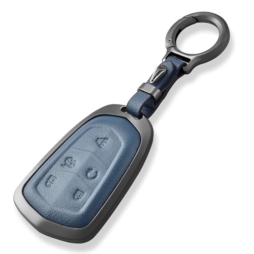 Key Fob Cover Compatible with Cadillac CTS XTS ATS STS XT4 XT5 CT6 SRX - color: Blue
