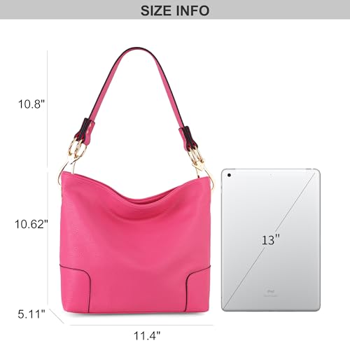 Montana West Hobo Bags for Women Top Handle Satchel Shoulder Purse Bucket Handbag - color: Special-hot Pink