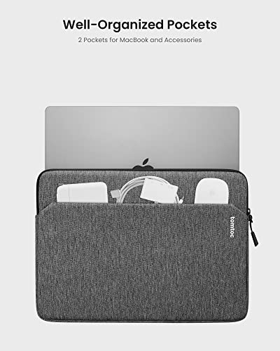 tomtoc Slim Laptop Sleeve Case for 13-inch 2026 New MacBook Air M5/A3449 M4/A3420 M3/A3113 M2/M1, Fits MacBook Neo A18 Pro, Water-Resistant Protective Carrying Case with Accessories Pocket | Sleeve for MacBook Air M5/M4/M3/M2/M1, 13 Inch MacBook Pro M2/M1