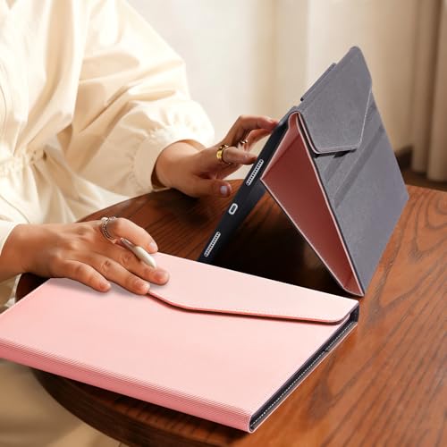 CoBak Premium Leather Case for iPad (A16) 11th Generation 11 Inch (2025), iPad 10th Generation 10.9 Inch (2022) - Elegant Magnetic Flip Cover with Auto Wake/Sleep, Pencil Holder, and Multi-Angle Stand - color: Striped Pink