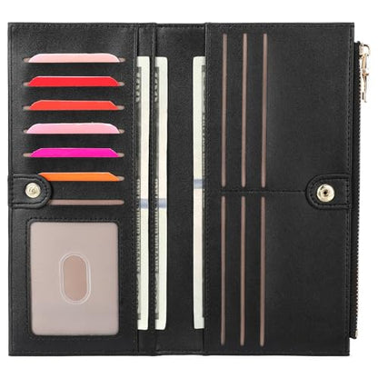 Ultra Slim Womens Wallet Bifold RFID Blocking Credit Card Holder for Women - color: Tb-Midnight dark
