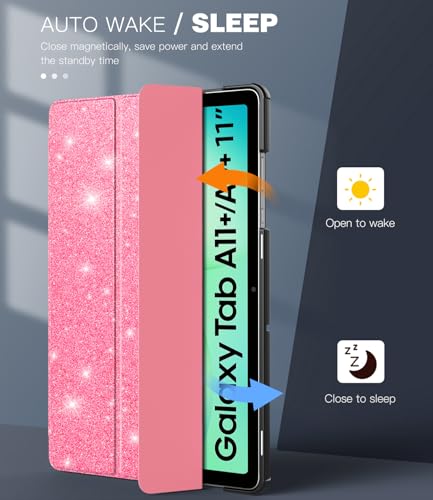 TiMOVO Case for Samsung Galaxy Tab A11+/A11 + 11'', Glitter Watermelon Red | Fit for SM-X230/X236/X238, Slim Lightweight, Stand Hard Back Shell, Auto Wake/Sleep - color: Glitter Watermelon Red